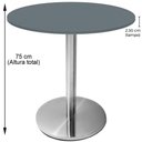 Ver imagem 5 de Mesa Beta Inox 75 Cm (altura) Disco Redondo Tampo Mdp Redondo 70 Cm (larg) X 2,50 Cm (alt) Grafito