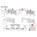 Ver imagem 3 de Mesa de Estudos em L com 3 Gavetas Porto Multimóveis Mp6047 Preto