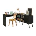 Ver imagem 2 de Mesa de Estudos em L com 3 Gavetas Porto Multimóveis Mp6047 Preto