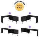 Ver imagem 5 de Mesa de Estudos em L com 3 Gavetas Porto Multimóveis Mp6047 Preto