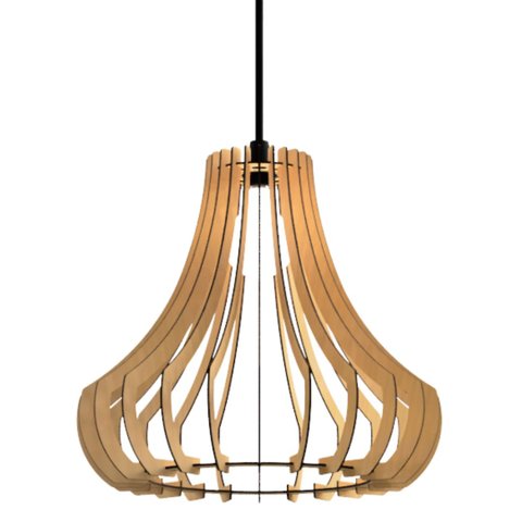 Luminária Teto tipo Pendente GANCHO MDF Completa -:MDF CRU