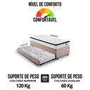 Ver imagem 7 de Bicama Box Baú Solteiro Suede Bege 88x188 com Colchão Molas Ensacadas Cama Inhouse Ecoflex
