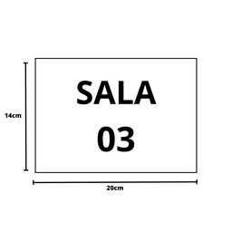 Placa Sinalização 1/2 Oficio Sala 03 Mdf Natural - 3