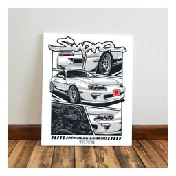 Kit 3 Quadro Jdm Carro Placa Decorativa Japão Supra Skyline 28x20cm - 5