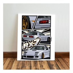Kit 3 Quadro Jdm Carro Placa Decorativa Japão Supra Skyline 28x20cm - 3
