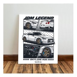 Kit 3 Quadro Jdm Carro Placa Decorativa Japão Supra Skyline 28x20cm - 4