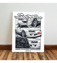 Ver imagem 5 de Kit 3 Quadro Jdm Carro Placa Decorativa Japão Supra Skyline 28x20cm