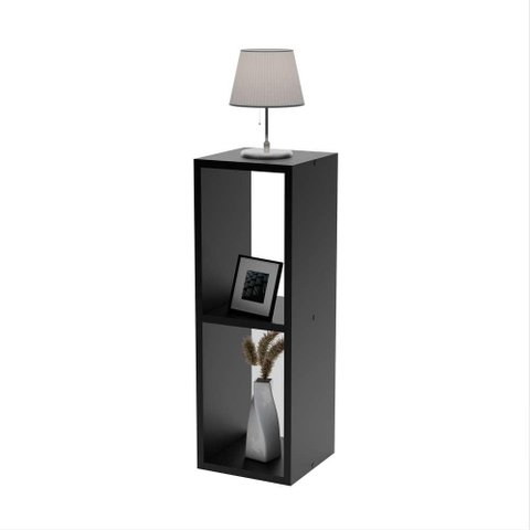 Mesa de Cabeceira Pequena 20x20x60cm Diamante Preto Quarto Sala