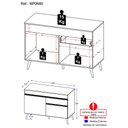 Ver imagem 3 de Balcão Cozinha Gabinete Pia 120 Cm 2 Portas 1 Gaveta Veneza Multimóveis Mp3680.895 Preto