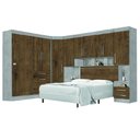 Ver imagem 1 de Dormitório Completo Georgia J&a Avelã / Jequitibá para Cama Box 1,38m Casal