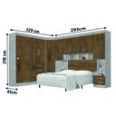 Ver imagem 3 de Dormitório Completo Georgia J&a Avelã / Jequitibá para Cama Box 1,38m Casal