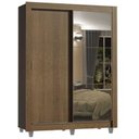 Ver imagem 2 de Guarda-Roupa Solteiro Madesa Dallas Plus 2 Portas de Correr com Espelho 4 Gavetas com Pés Rustic Cor