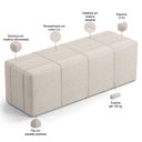 Ver imagem 4 de Puff Decorativo Living Sala de Estar 195 cm Roma W01 Linho Cru - Lyam Lyam Decor