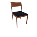 Ver imagem 1 de CADEIRA EM MADEIRA COM ASSENTO ESTOFADO PRETO. COR NATURAL