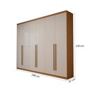 Ver imagem 4 de Guarda-Roupa Casal Magnus 6 Portas 3 Gavetas Cinamomo/Off White - Panorama Móveis