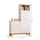 Ver imagem 3 de Guarda Roupa Infantil com Cômoda 2 Portas 3 Gavetas Branco
