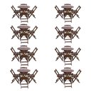 Ver imagem 1 de Kit 8 Jogos de Mesa Dobravel com 4 Cadeiras Tampo Redondo 70x70 Imbuia