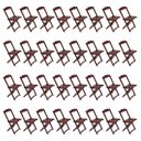 Ver imagem 2 de Kit 8 Jogos de Mesa Dobravel com 4 Cadeiras Tampo Redondo 70x70 Imbuia