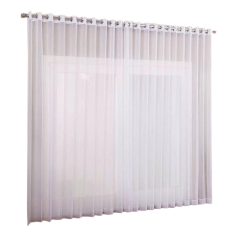 Cortina voil tecido 2,80x2,30 Para Varão Simples:Branco