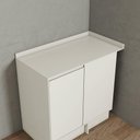 Ver imagem 1 de Tampo para Balcão de Cozinha Finze Canto Reto sem Porta MDF 94cm Areia HP Móveis Henn