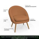 Ver imagem 3 de Poltrona para Sala Rafa Pés Palito Castanho Bouclé Terracota - Nexta Casa