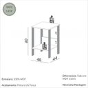 Ver imagem 3 de Mesa Auxiliar em Mdf 40x44x60 Cm Branco Freijó Dalla Costa F14