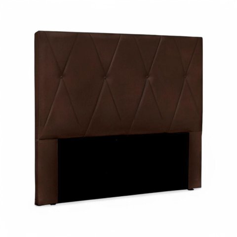 Cabeceira Elisa Cama Box Queen Estofada Fixação no Box Mdf Suede Marrom Loja Sheep