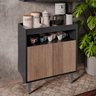 Buffet Balcão Aparador Cantinho do Café Corporativo Escritório 70cm Alice Preto Freijó - 3