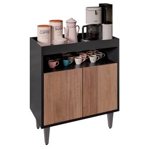 Buffet Balcão Aparador Cantinho do Café Corporativo Escritório 70cm Alice Preto Freijó