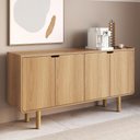 Ver imagem 1 de Buffet Aparador 160cm 4 Portas Pé Madeira Luara Hanover A10 - Mpozenato
