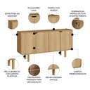 Ver imagem 3 de Buffet Aparador 160cm 4 Portas Pé Madeira Luara Hanover A10 - Mpozenato