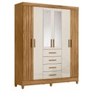 Ver imagem 2 de Guarda Roupa Solteiro Aruba com Espelho e Cômoda Ms913 Freijó Off White – Moval