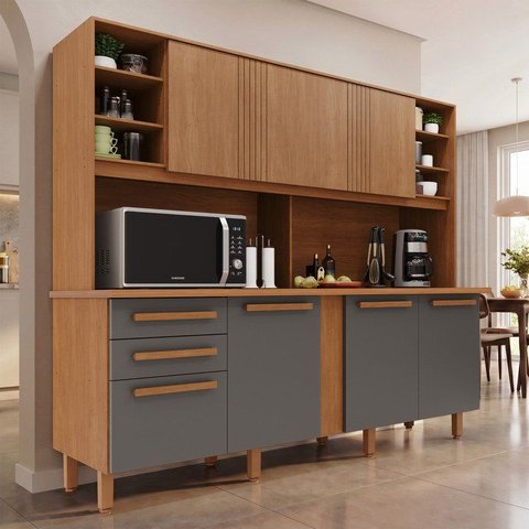 Armário de Cozinha 7 Portas 2 Gavetas Adelle Yescasa