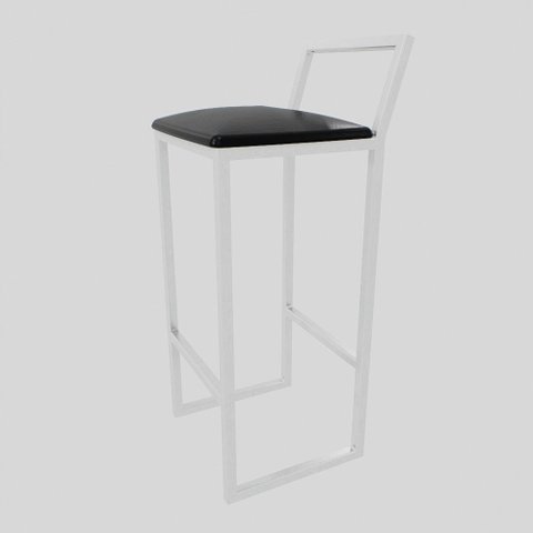 Banqueta Alta Balcão Bistrô Branca Confort Assento  Estofado  Don Castro Decor