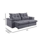 Ver imagem 3 de Sofá 4 Lugares Retrátil 250cm Pillow Top Reclinável Grafite