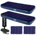 Ver imagem 1 de Kit 2 Colchões Infláveis Solteiro + 2 Travesseiros + Bomba Manual Vg Plus