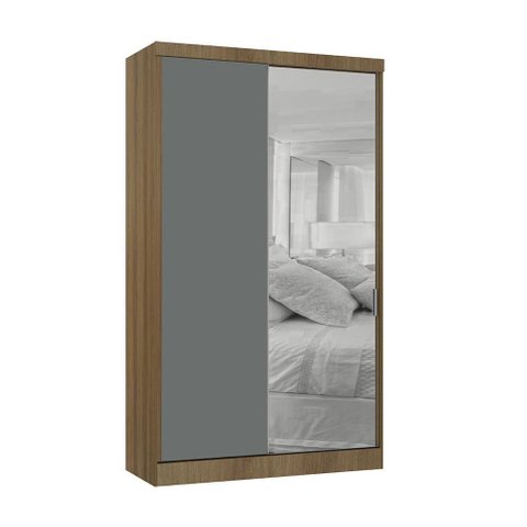 Guarda Roupa Modulado 2 Portas de Correr com Espelho 134cm Veneza Luciane Móveis