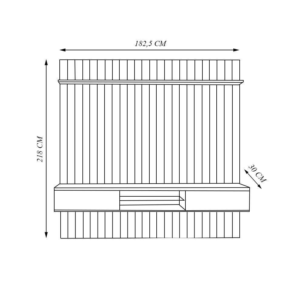Painel Suspenso Ripado 1.8 Voi Mdp/mdf Cinamomo Mel G26 - Gran Belo - 3