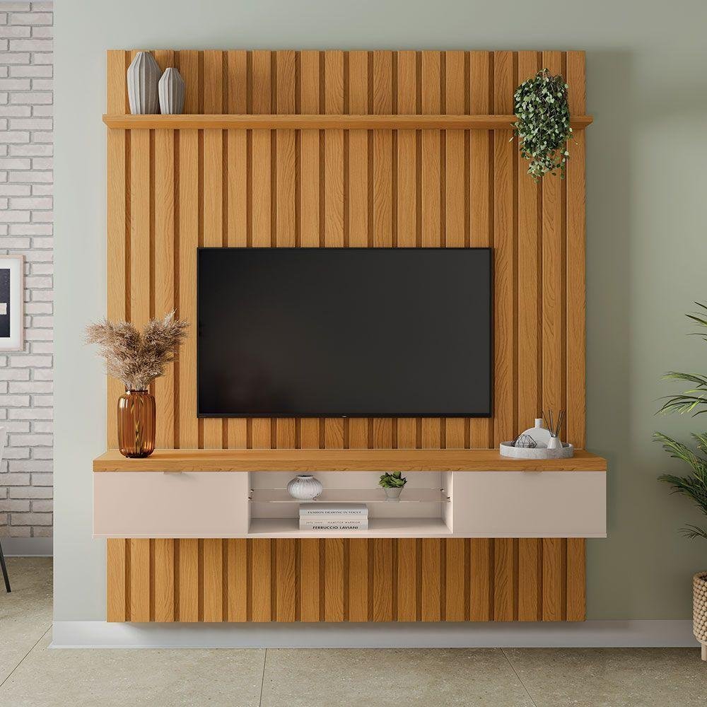 Painel Suspenso Ripado 1.8 Voi Mdp/mdf Cinamomo Mel G26 - Gran Belo - 1