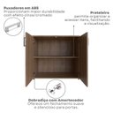 Ver imagem 7 de Escrivaninha Mesa Escritório com Armário Baixo e Aéreo com Chave X Modular Conjuntocubos 200cm Carvalho Mel Marrom