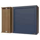 Ver imagem 1 de Armário Aéreo de Canto 1 Porta Rustic/azul Vik Madesa