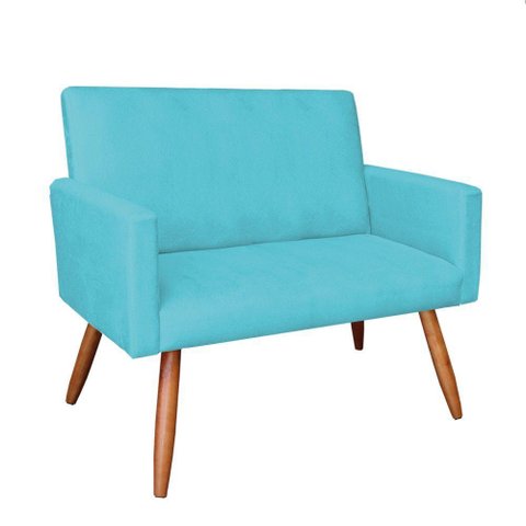 Namoradeira Nina Suede Azul Turquesa