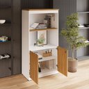 Ver imagem 4 de Estante Armário 160cm para Escritório com 2 Portas Puxadores Cava Corporate F5