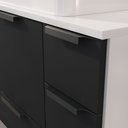 Ver imagem 2 de Conjunto Gabinete Banheiro YARIS 80cm (gabinete + Cuba + Espelheira +Tampo Vidro) Branco / Preto