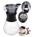 Ver imagem 1 de Cafeteira Vidro com Coador 400ml Filtro Inox Passador de Cafe Bule Jarra Manual Moderno