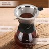 Cafeteira Vidro com Coador 400ml Filtro Inox Passador de Cafe Bule Jarra Manual Moderno - 3