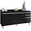 Ver imagem 1 de Balcão Gabinete para Cozinha com Tampo 160cm Mirian M05 Preto - Inoviza