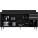 Ver imagem 3 de Balcão Gabinete para Cozinha com Tampo 160cm Mirian M05 Preto - Inoviza