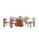 Ver imagem 2 de Conjunto Sala de Jantar 6 Lugares Lotus - Mesa e Cadeiras Orgânicas Madeira Maciça Linho