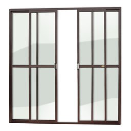 Porta de Alumínio Balcão 210x200cm 4 Folhas com Vidro Liso Corten Super Brimak - 1